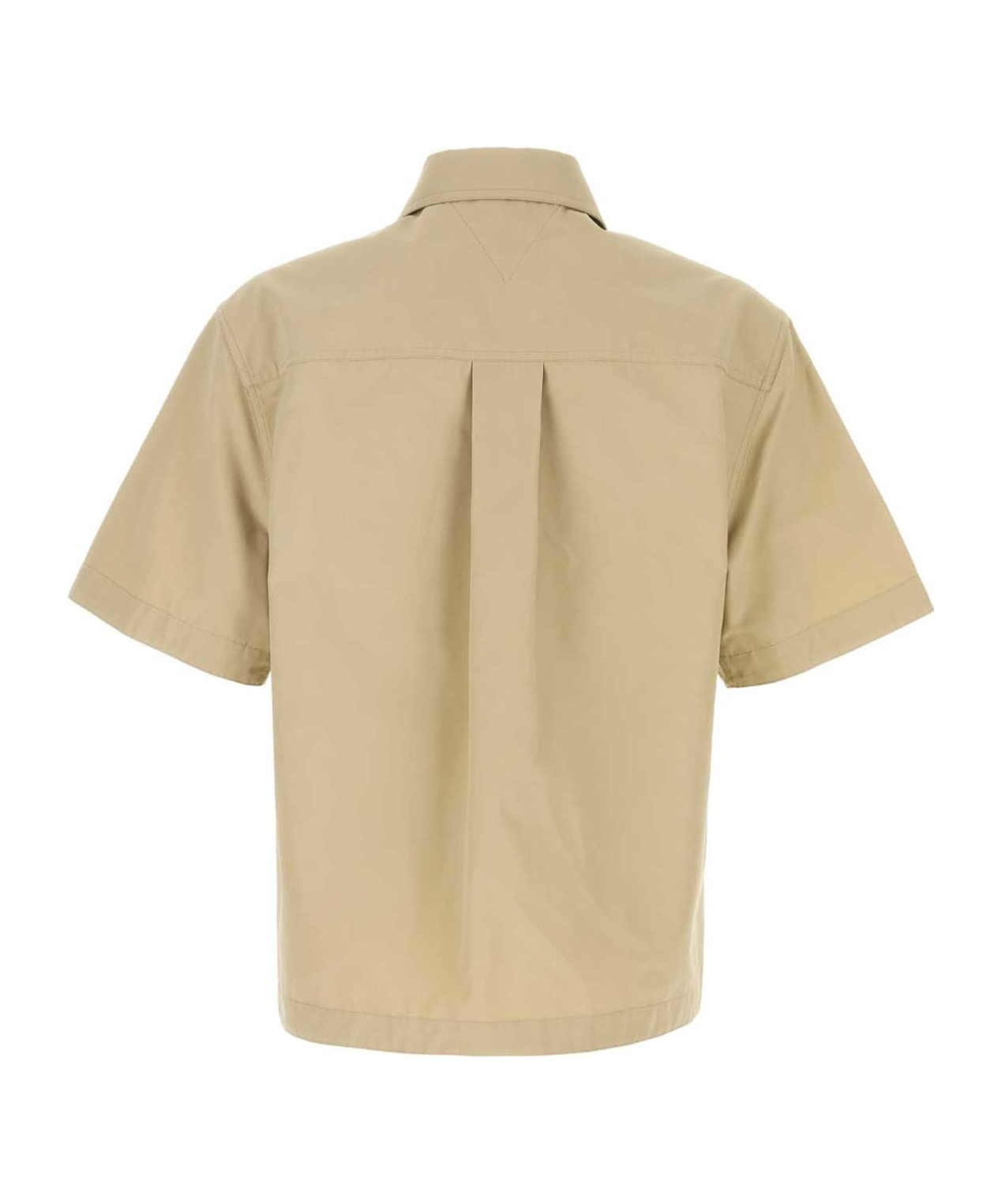 Bottega Veneta Nylon Blend Shirt With Back Pleat Detail In Nude