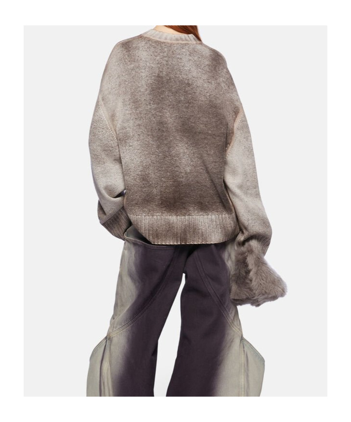 Attico Taupe Sweatshirt In Gray