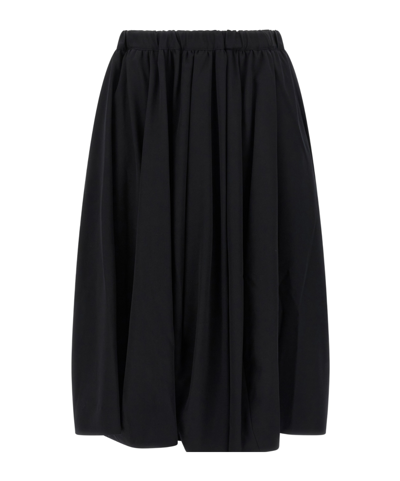 Comme Des Garçons Soft Pleated Skirt Elastic Waistband In Black