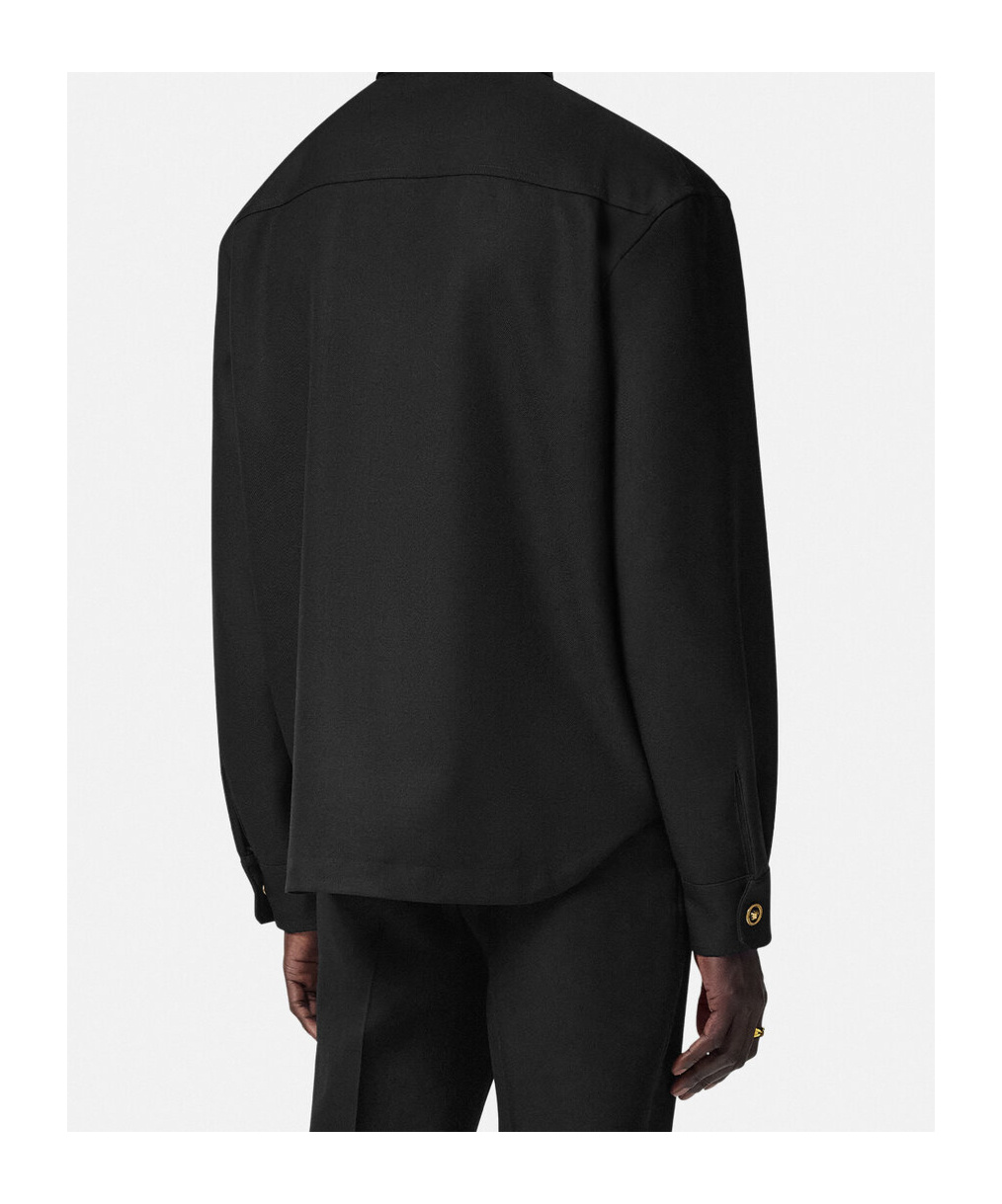 Versace Medusa Head Buttoned Jacket In Black