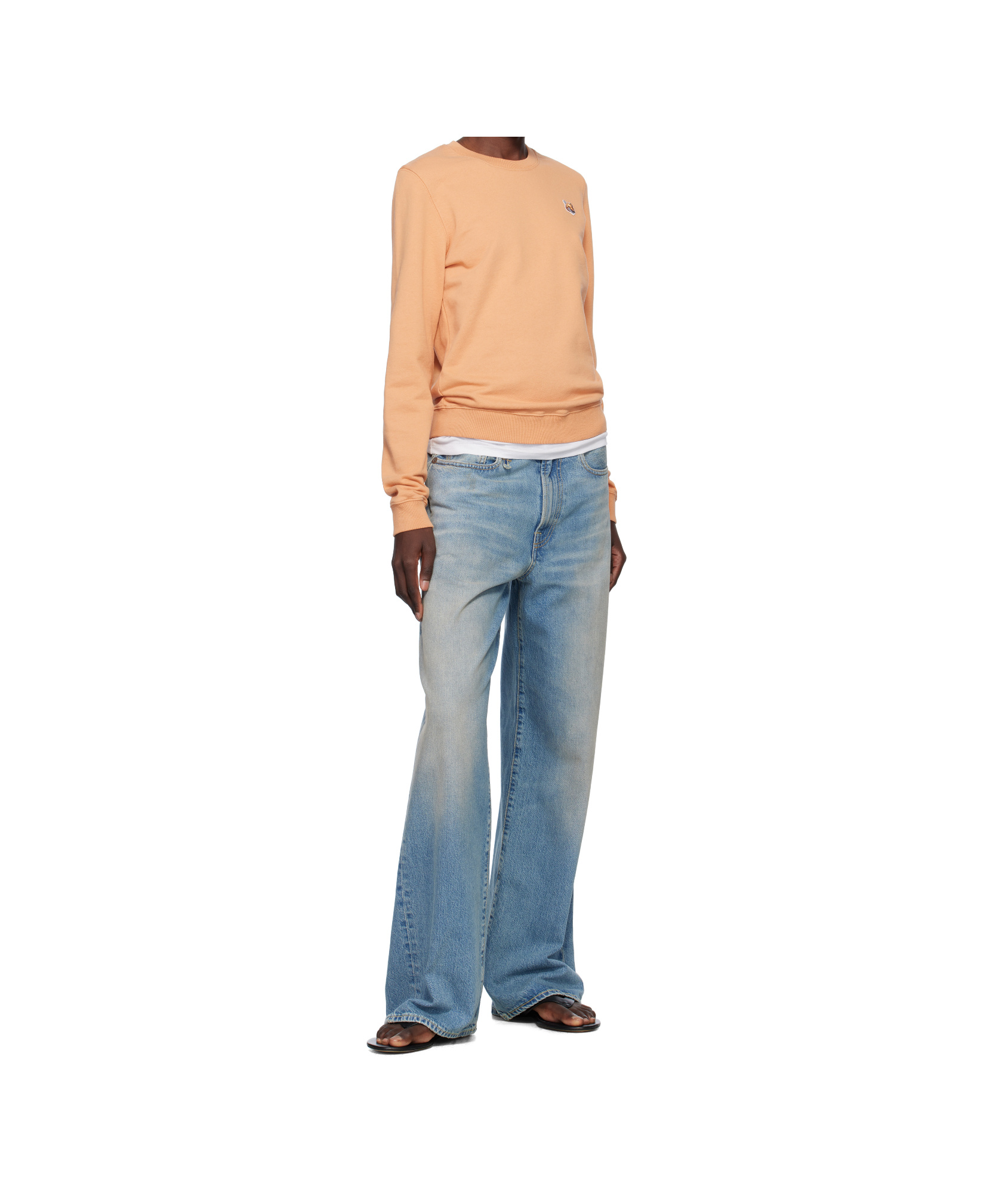 MAISON KITSUNÉ ORANGE FOX HEAD PATCH REGULAR SWEATSHIRT