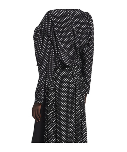 Balenciaga Women's Tucked-in Blouse In Black/ecru In Multi
