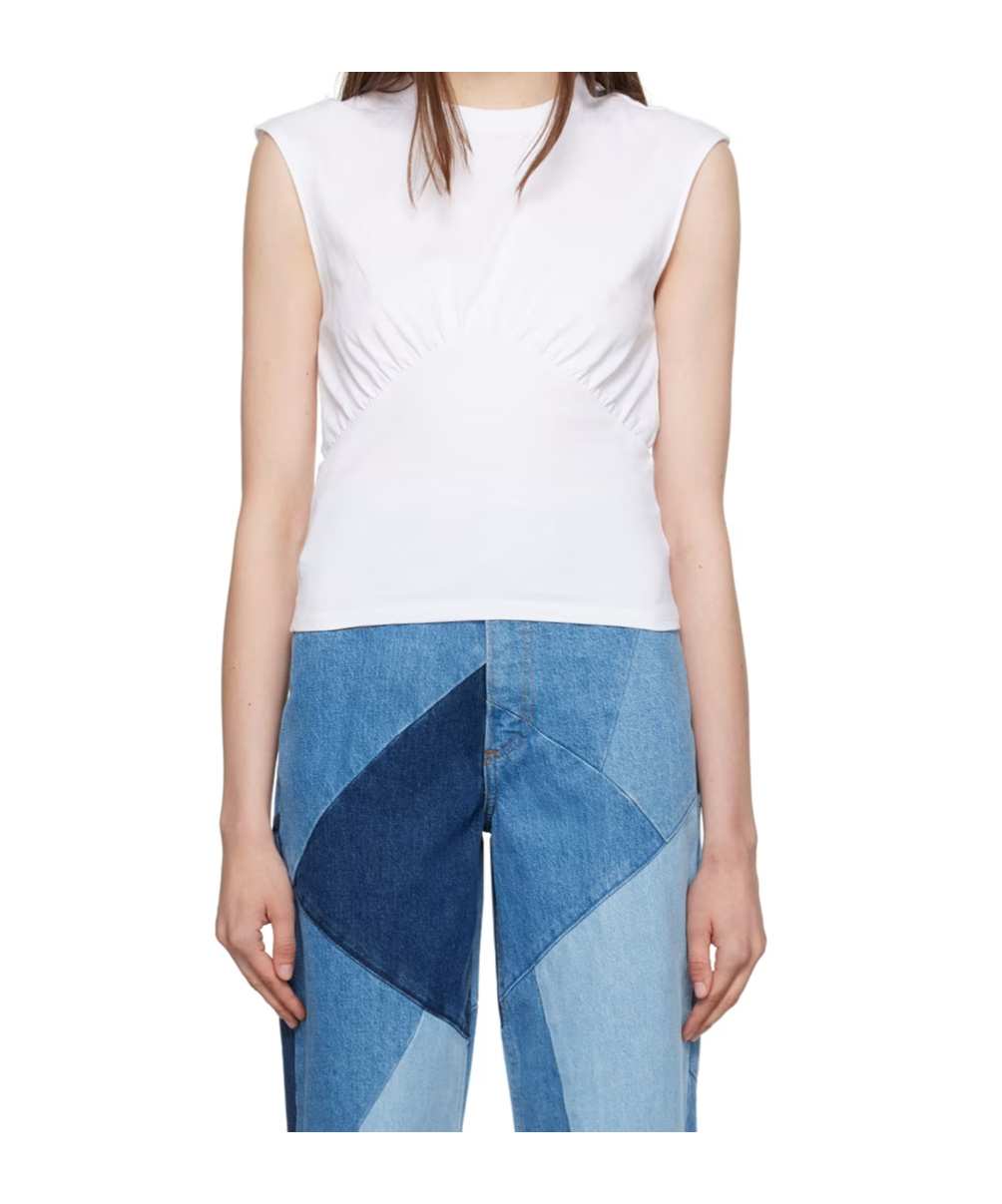 Frame Gathered Detail Vest In White