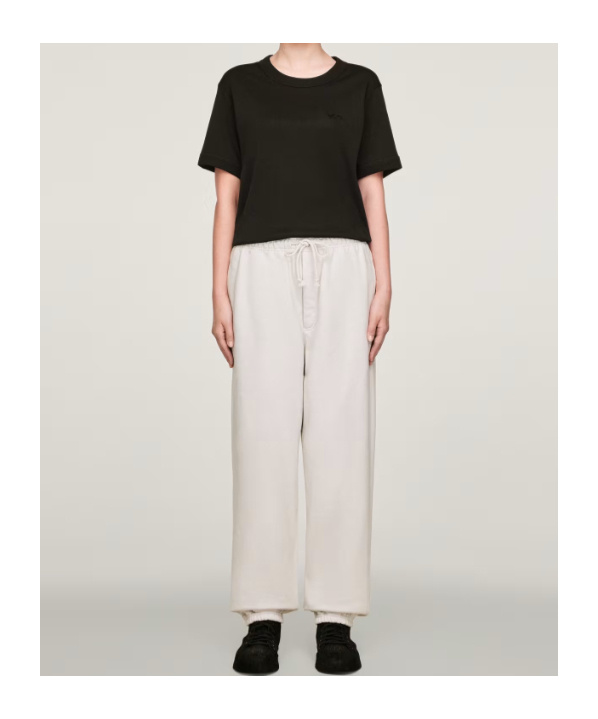 Y-3 Relaxed Fit Cotton-blend Jogger Pants With Subtle Logo In White