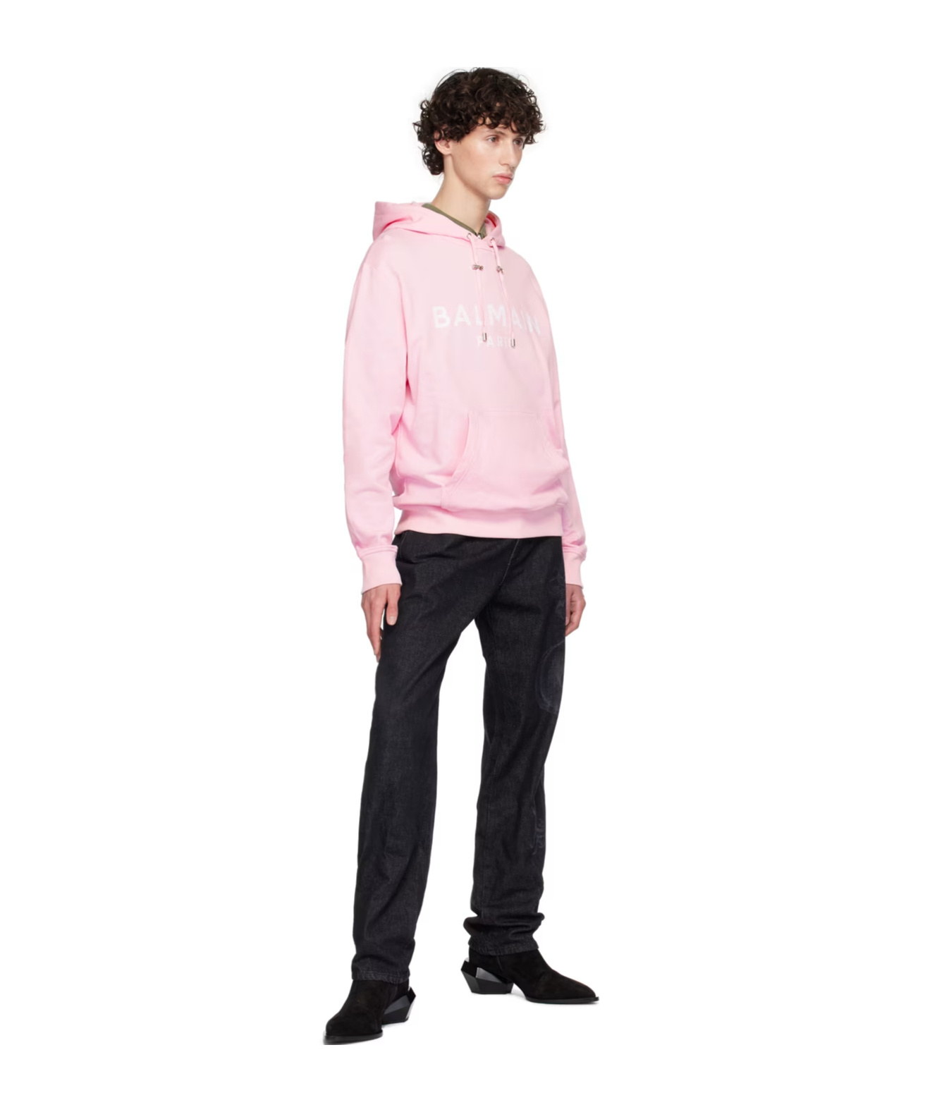 BALMAIN PRINTED BALMAIN PARIS HOODIE 