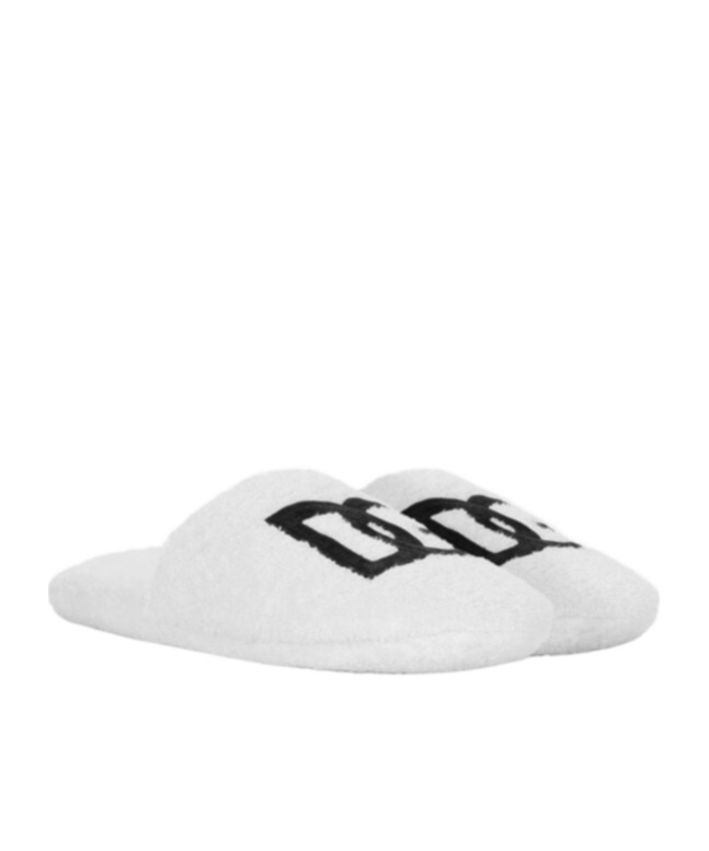 Dolce & Gabbana Embroidered-logo Cotton Slippers In White