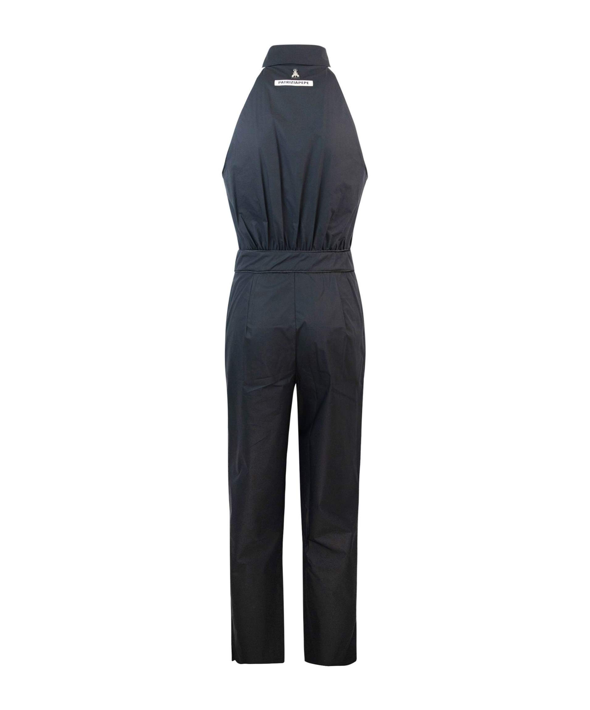 Patrizia Pepe Single-breasted No-sleeve Jumpsuit In Black