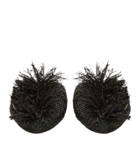 Jil Sander Fringed Muller Shoes In Black