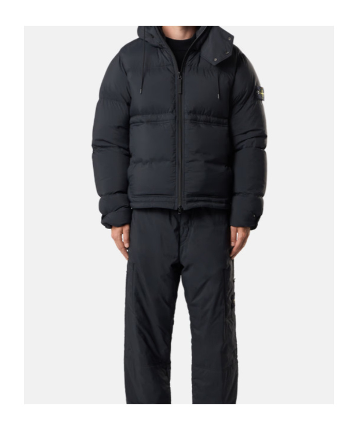 Stone Island Down Parka In Cordura Ripstop Matt Nylon Clothing In Blue