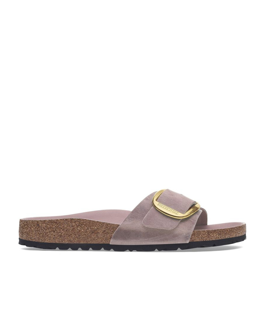 Birkenstock Madrid Big Buckle Oiled Leather In Gray