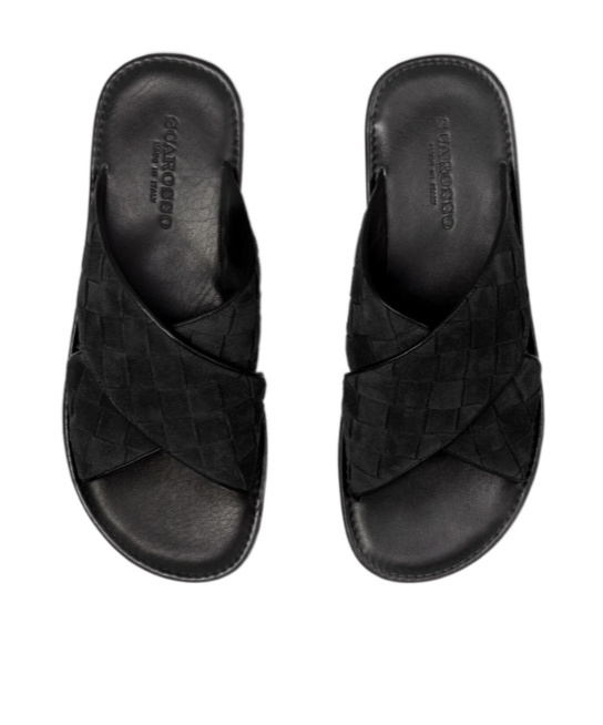 Scarosso Ettore Woven Sandals In Black