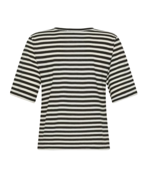 Seventy Striped T-shirt In Nero / Panna