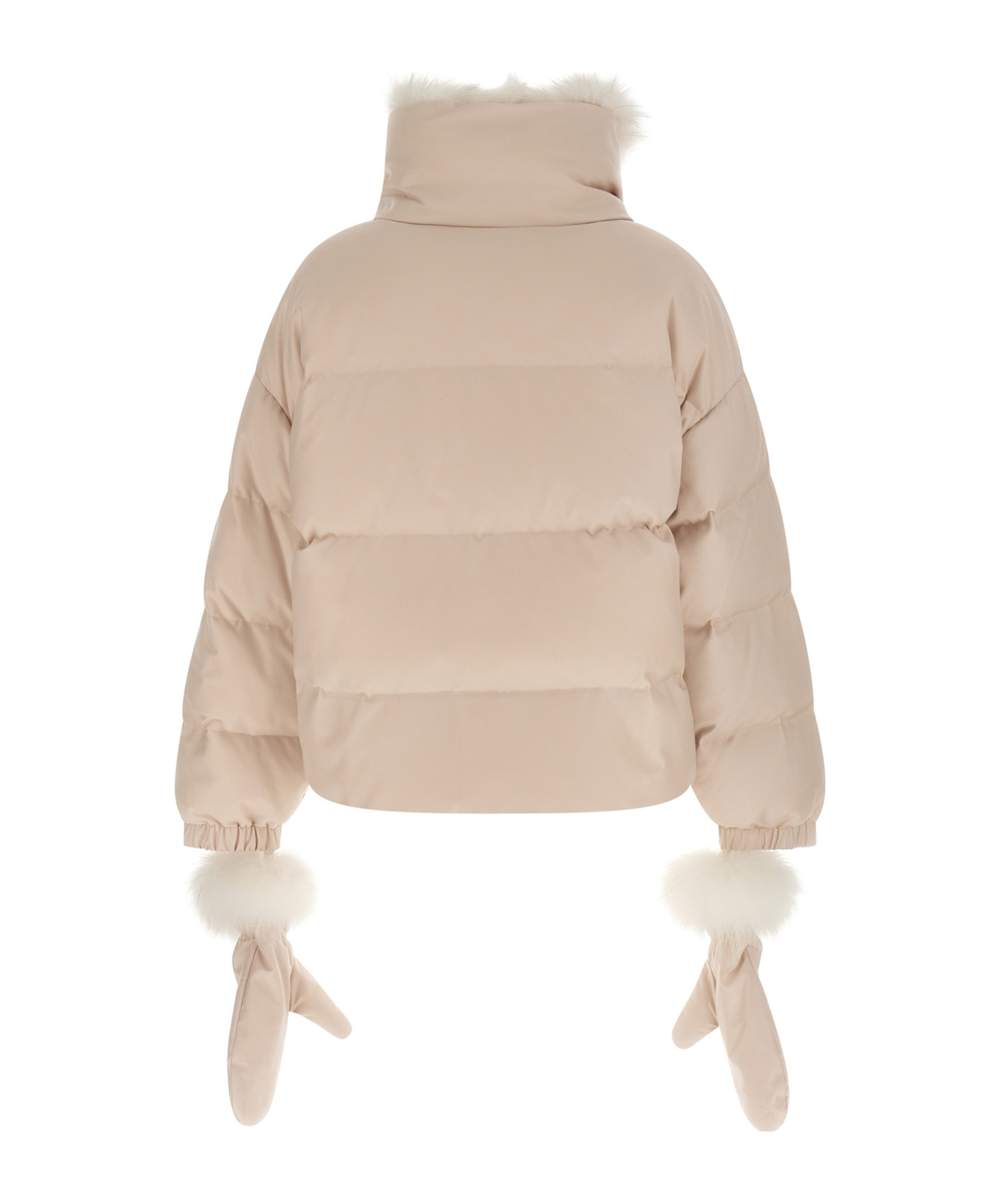 Yves Salomon Down Jacket With Mittens Puffer Jackets White In Brown