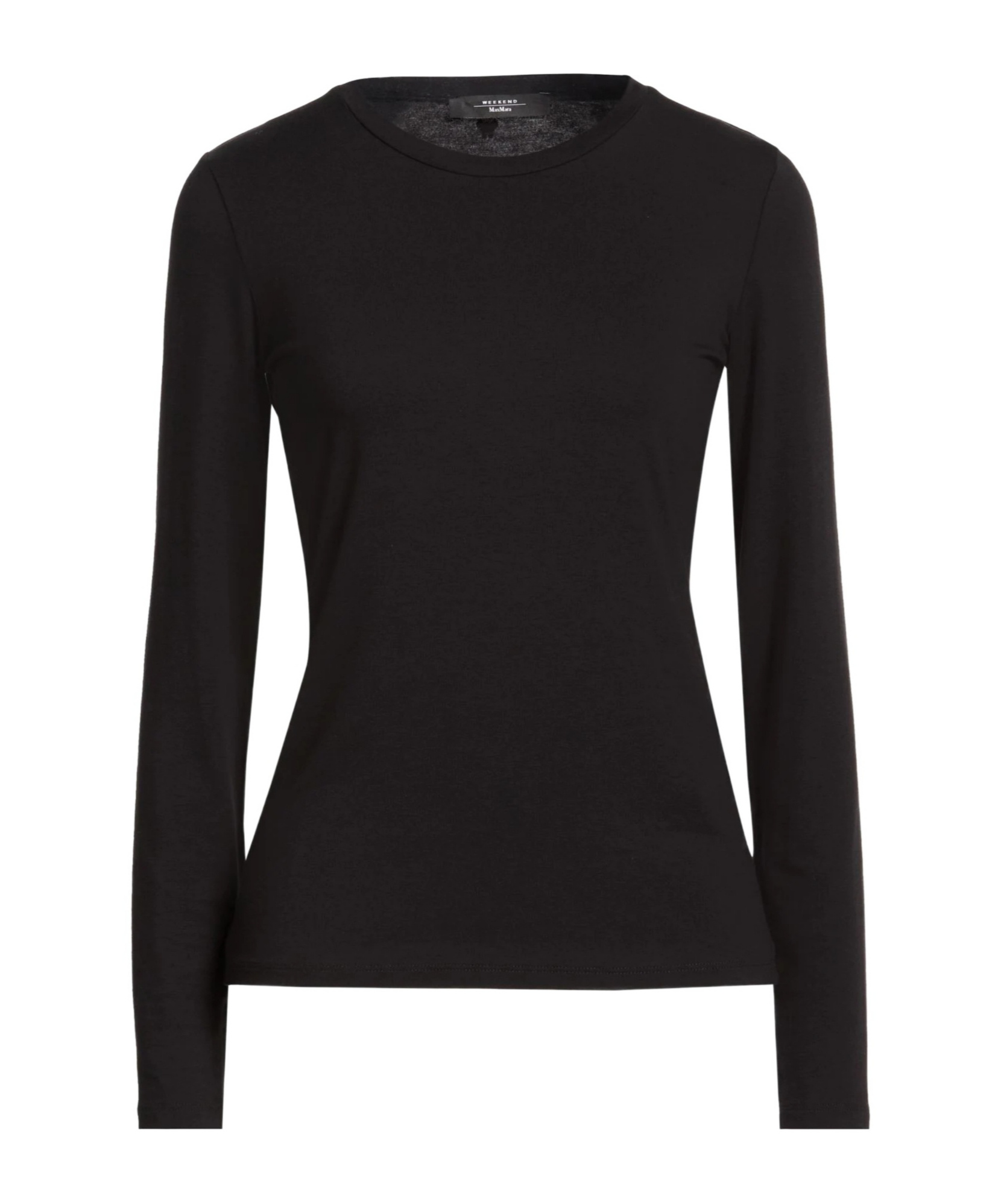 Weekend Max Mara Basic Solidcolor Longsleeve Tshirt In Black