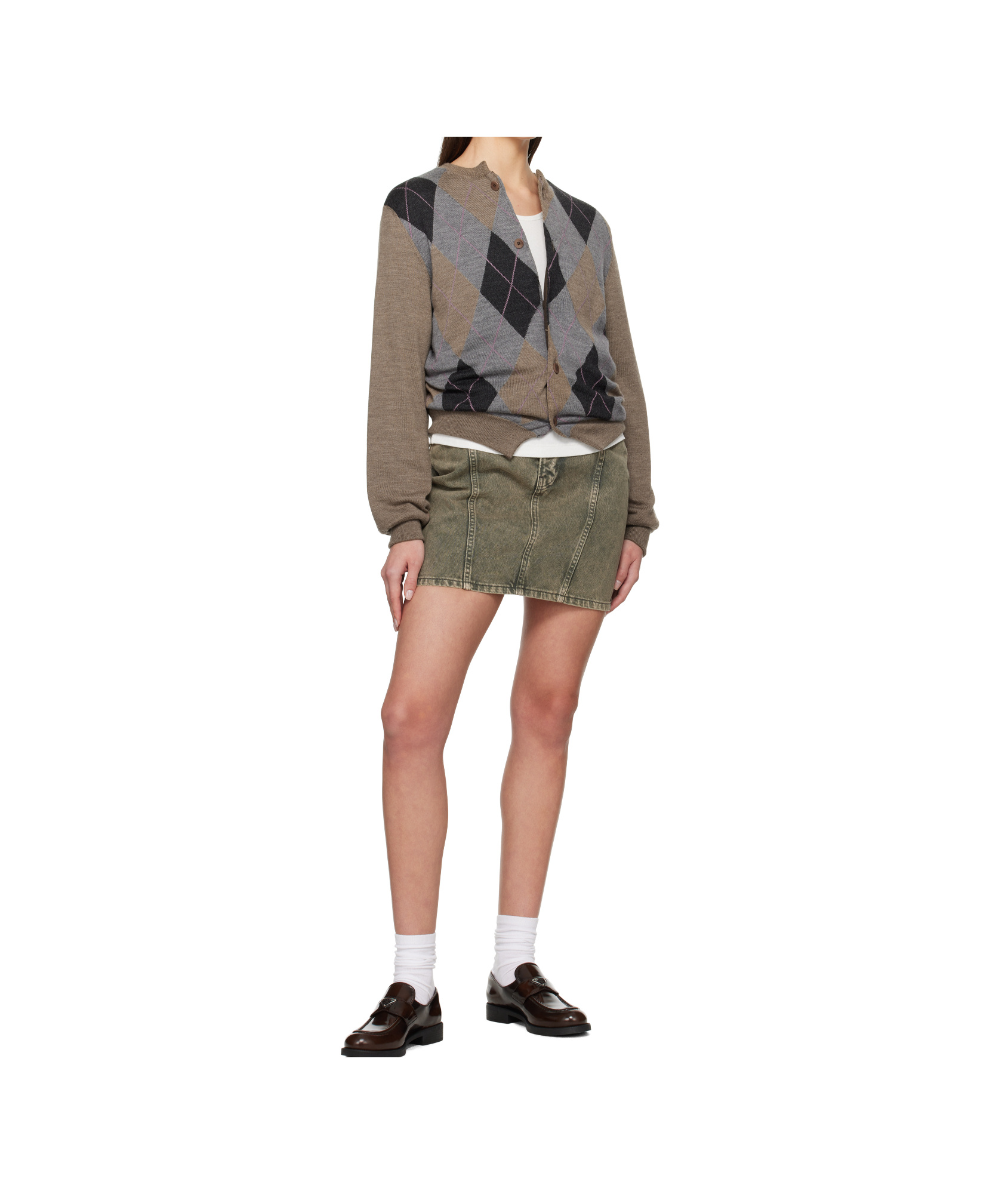 Moschino 10 oz Vintage Denim Skirt In Green