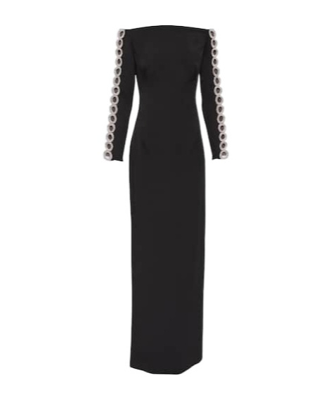 Safiyaa London Maimie Crystal-embellished Crepe Dress In Black
