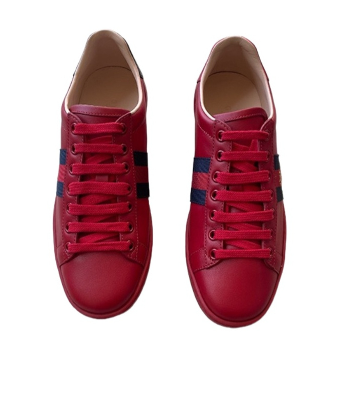 Gucci Lace-up Low-cut Skate Shoes In Red