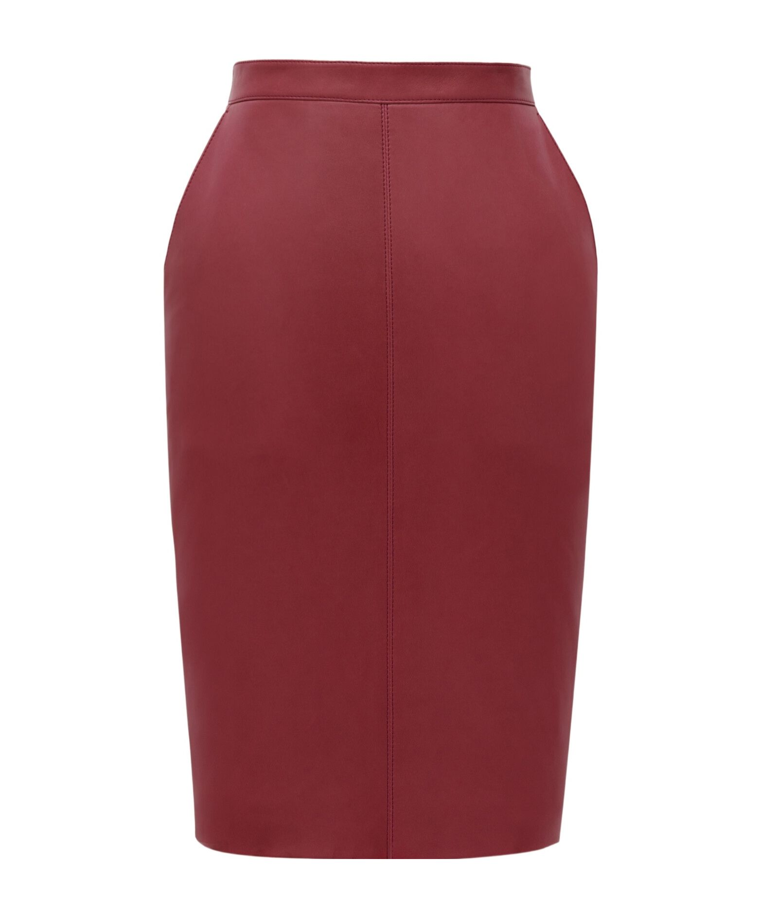 Saint Laurent Cassandre Lambskin Pencil Skirt In Red