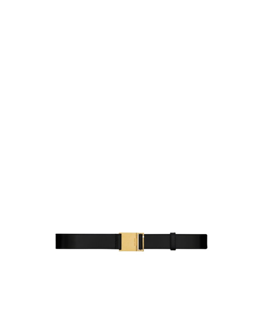 Saint Laurent Bright Magnetic Belt In Black