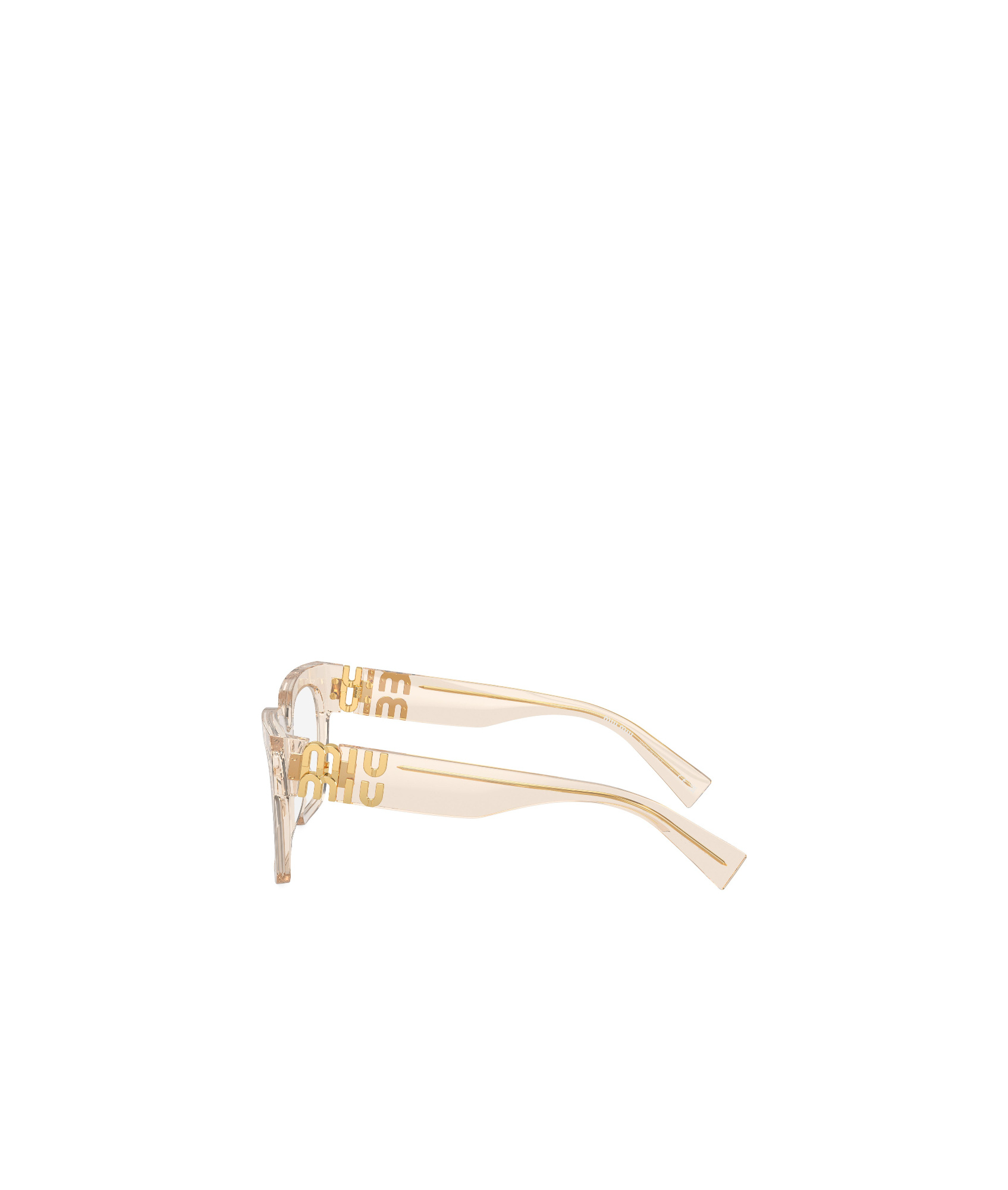 Miu Miu Logo Flat Mirror In Nude
