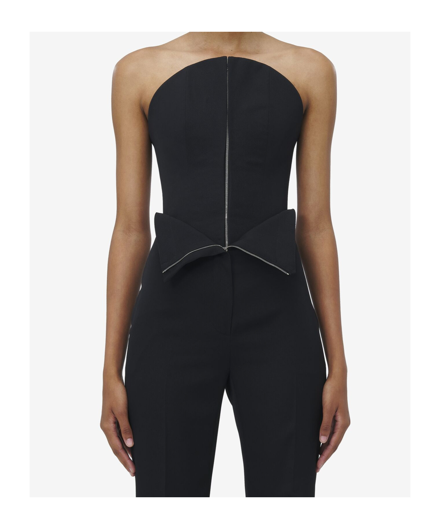 Alexander Mcqueen Asymmetrical Corset In Black