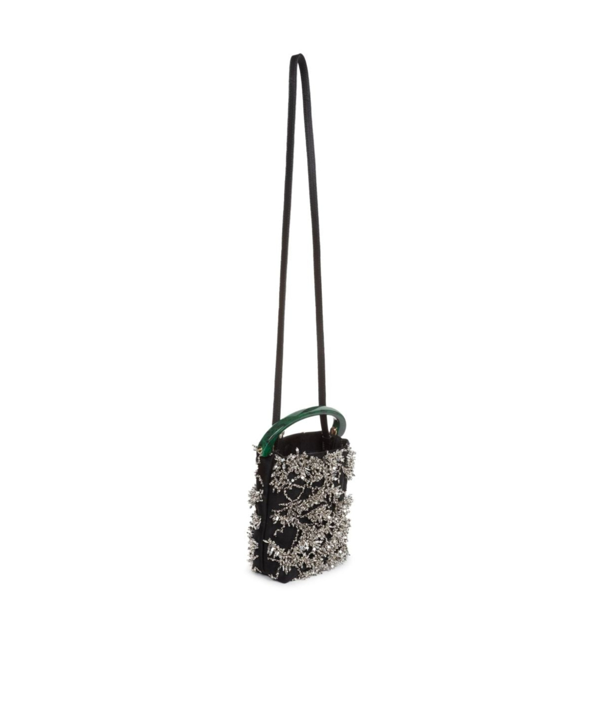 Dries Van Noten Beaded Strap Handbag With Embellished Top Handle In Black