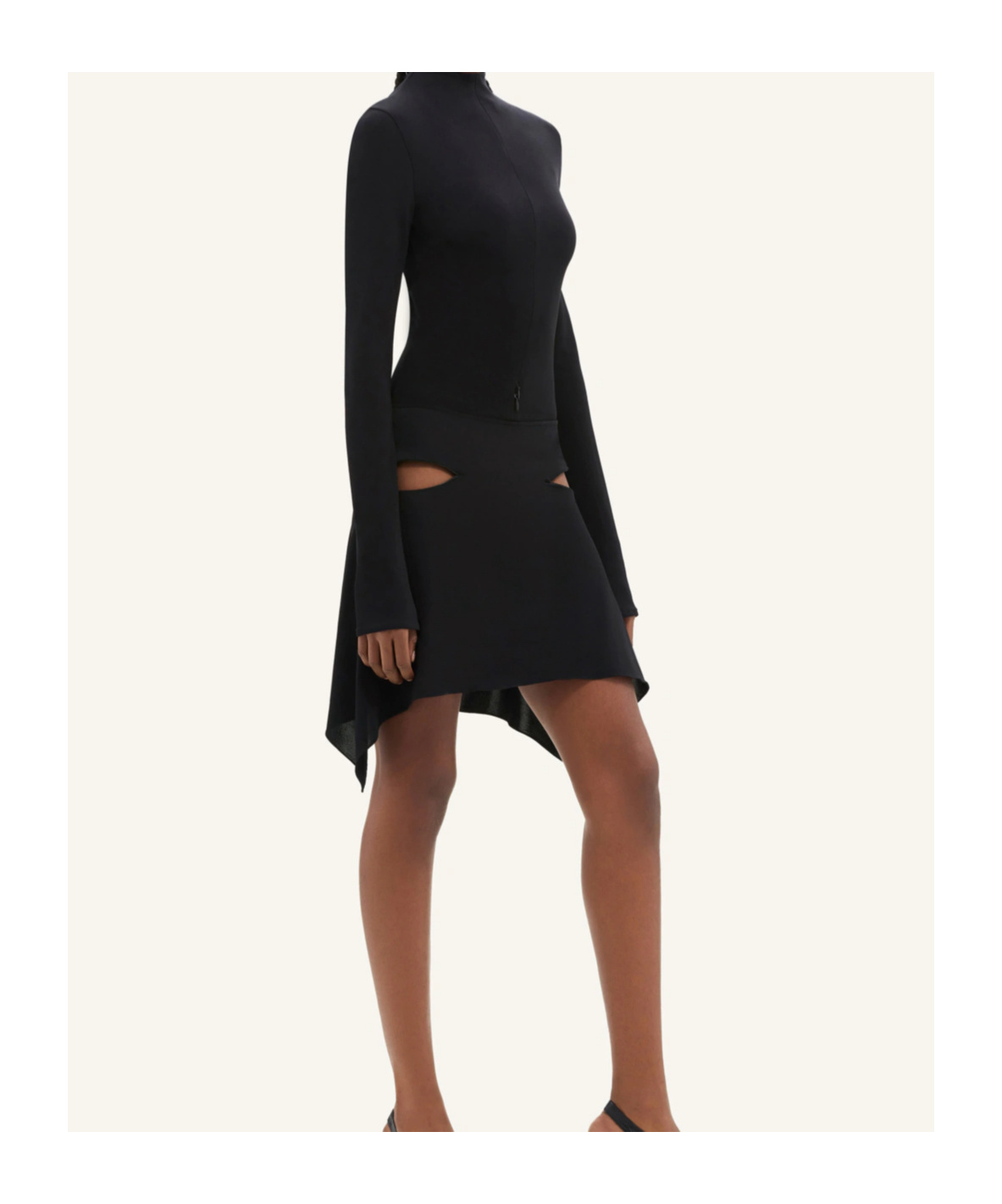 Shop Courrèges Cut-out Draped Miniskirt In Black
