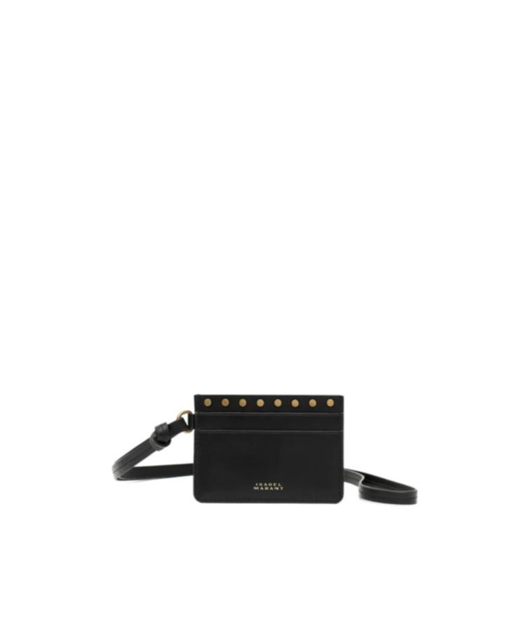 Isabel Marant Stud-embellished Cardholder In Black