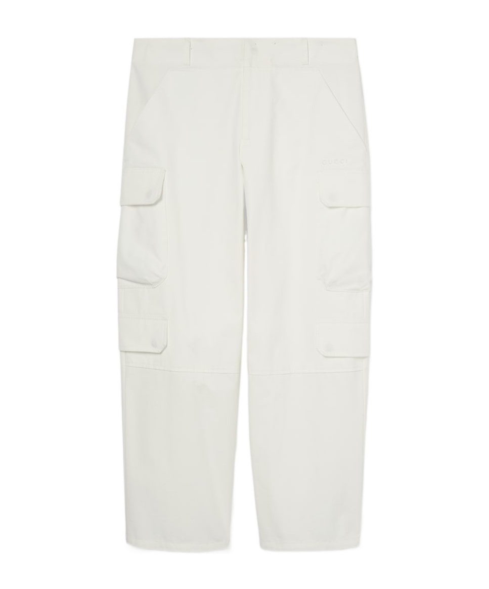 Gucci Light Cotton Canvas Cargo Pants In Neutral