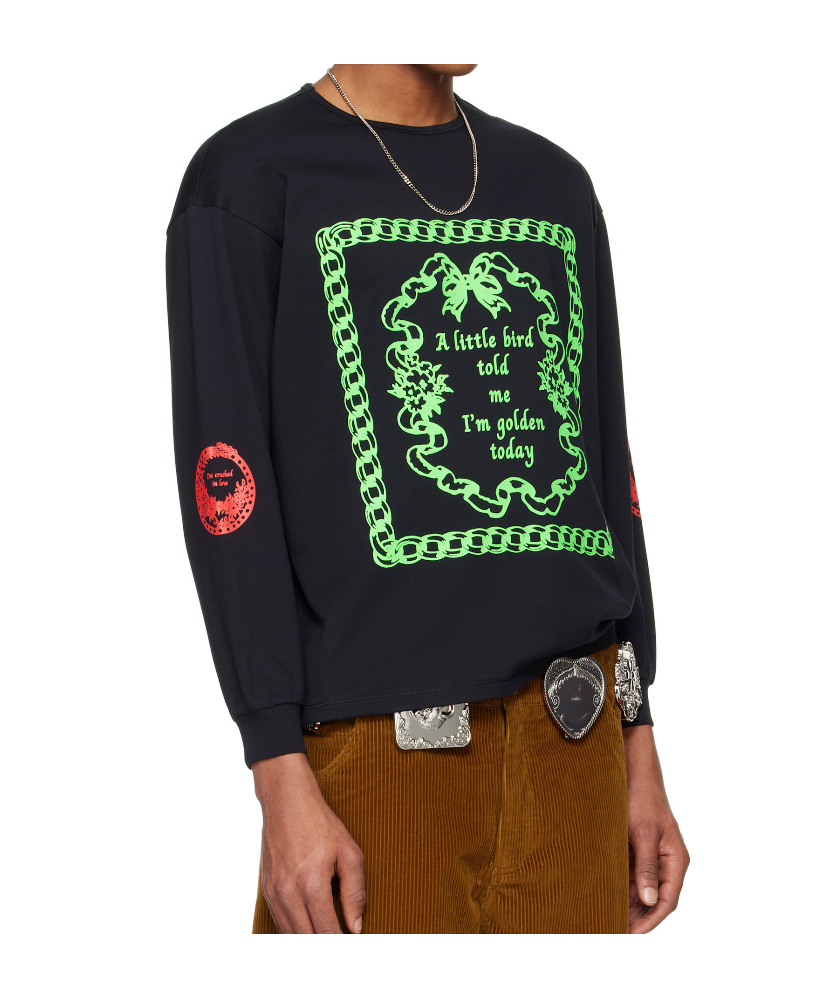 Chopova Lowena Black 'little Bird' Oversized Jersey T-shirt In Black