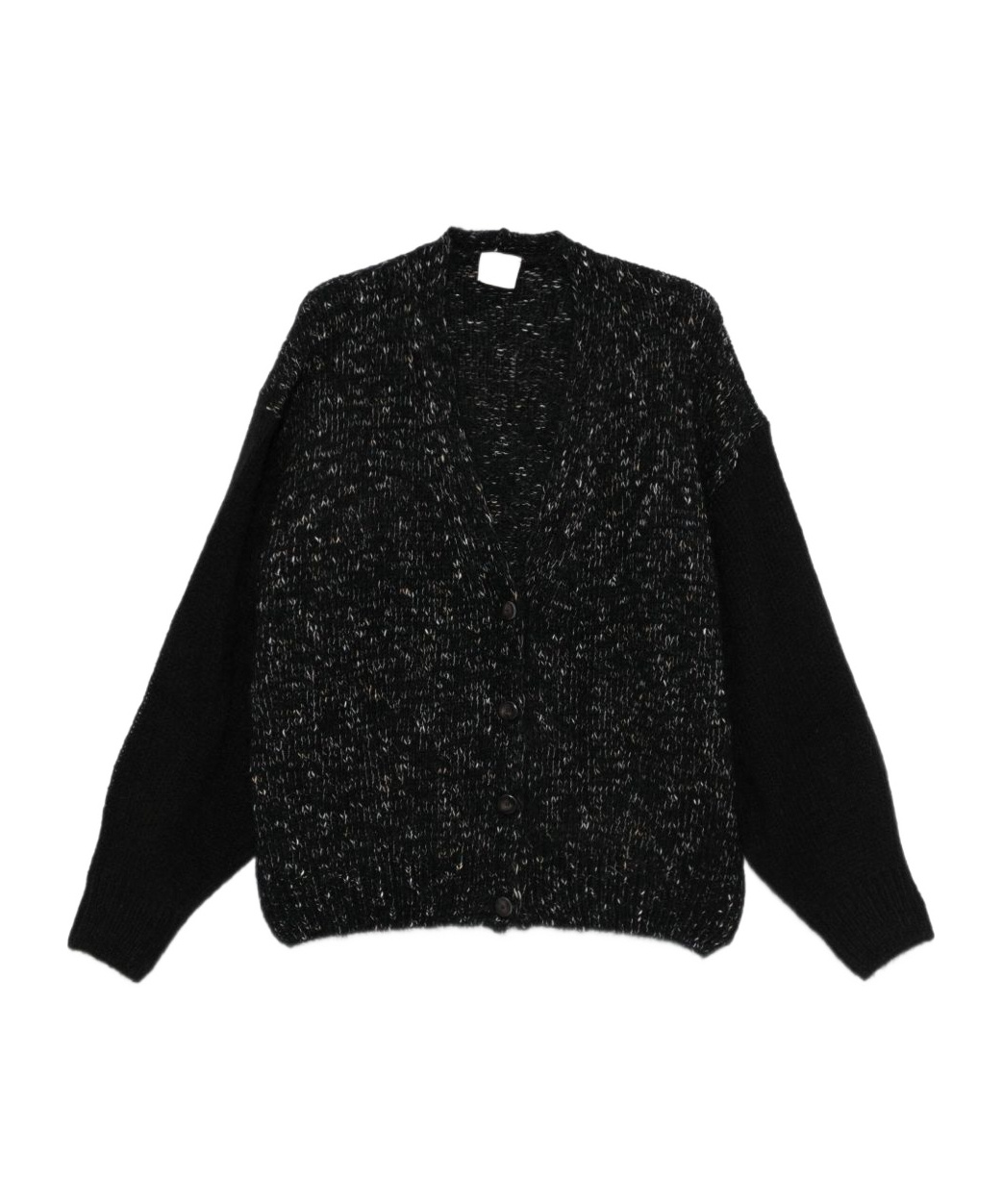 Alysi Button-front Cardigan In Black