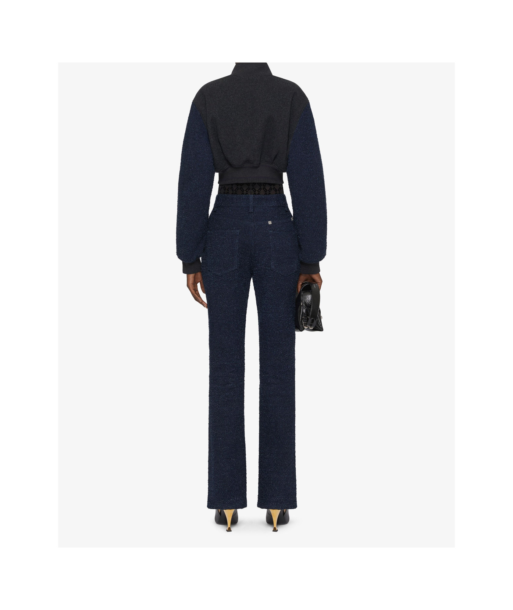 Givenchy Boucle-sleeves Crop Varsity Jacket In Black