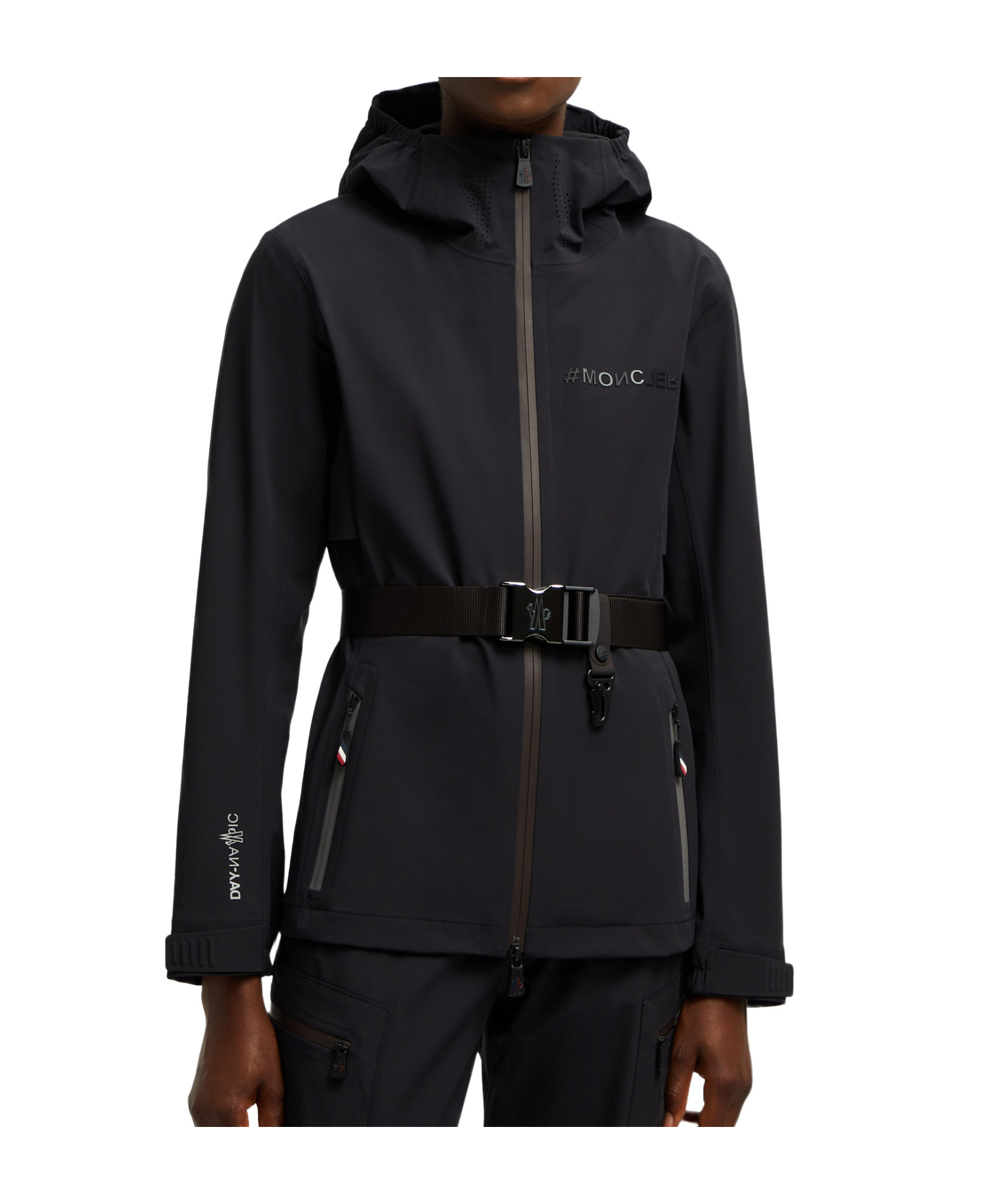 Moncler Relaxed Fit Technical Jacket With Adjustable Features In Black