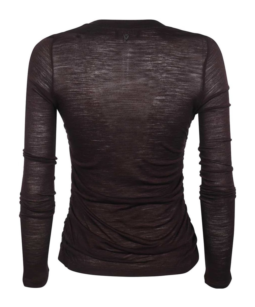 Dondup Long Sleeve Wool T-shirt In Black