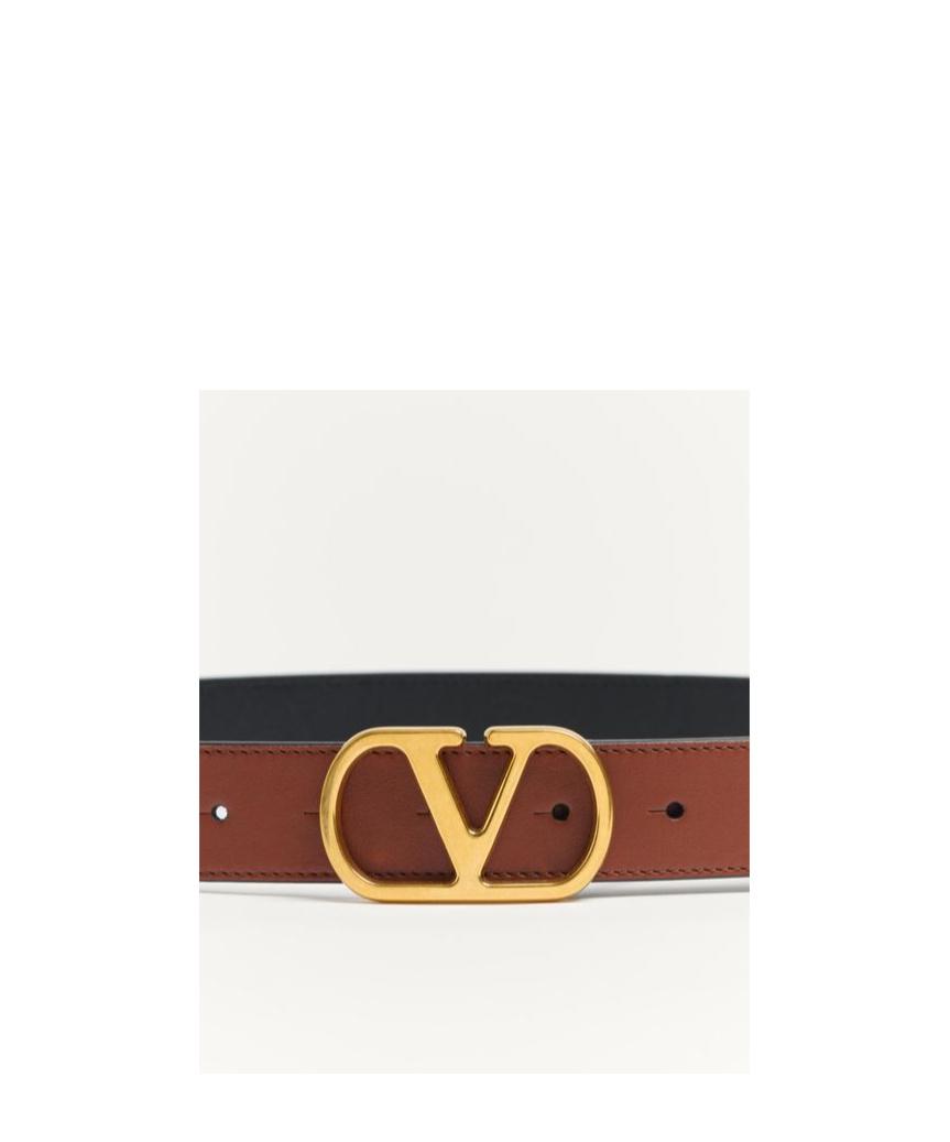 Valentino Vlogo Signature Leather Belt In Black