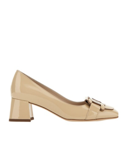 Tod's Patent Leather Pumps In Nude