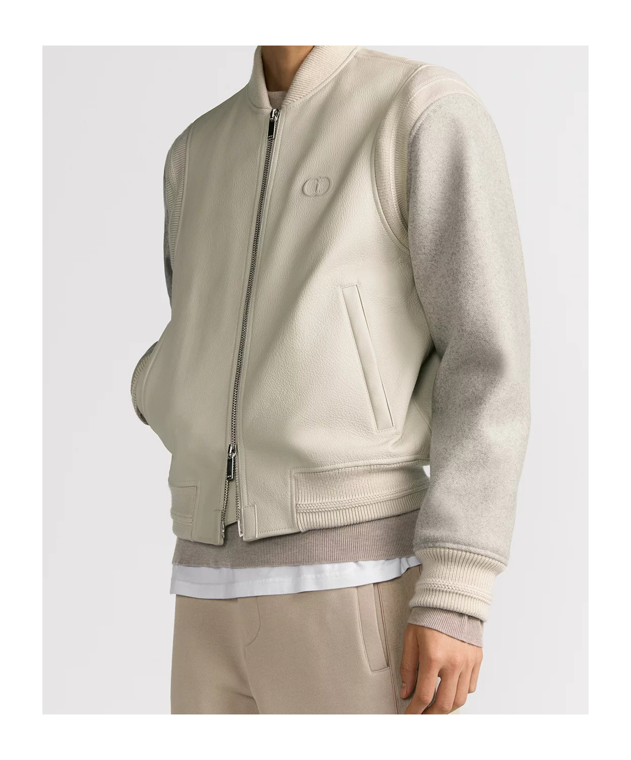 Dior Cd Icon College Style Jacket In Nude