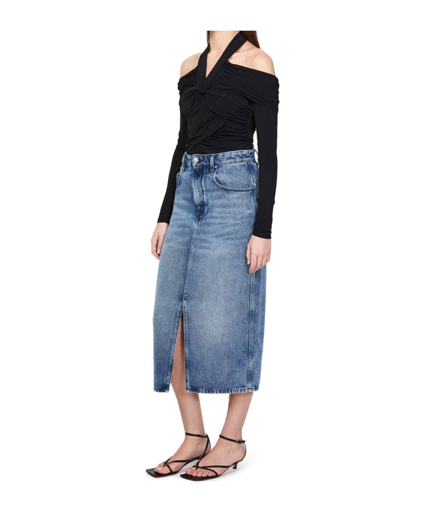 Isabel Marant Vonda Long-sleeved Top In Black