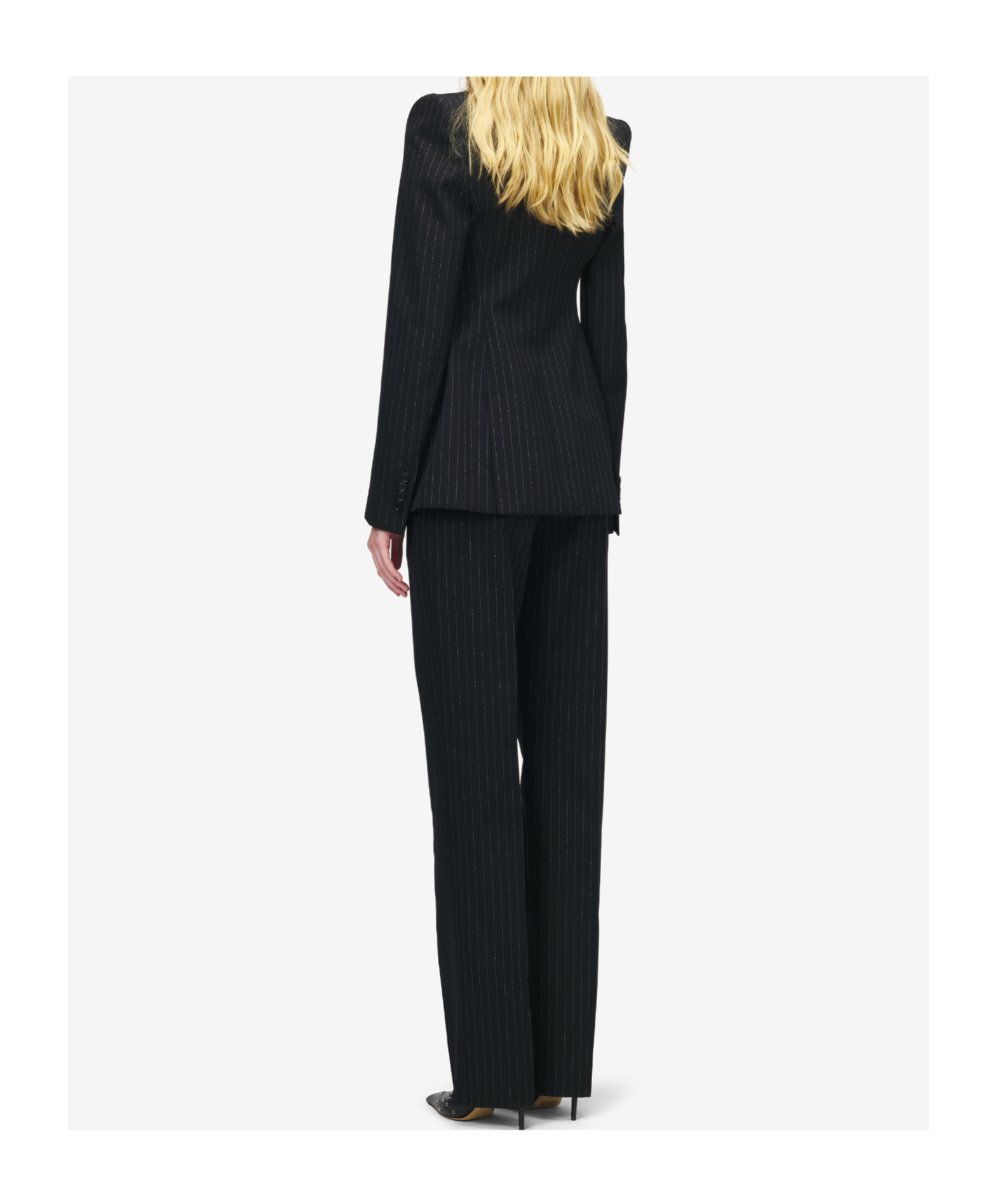 Alexander Mcqueen Pinstripe Double-breasted Wool Blazer In Black