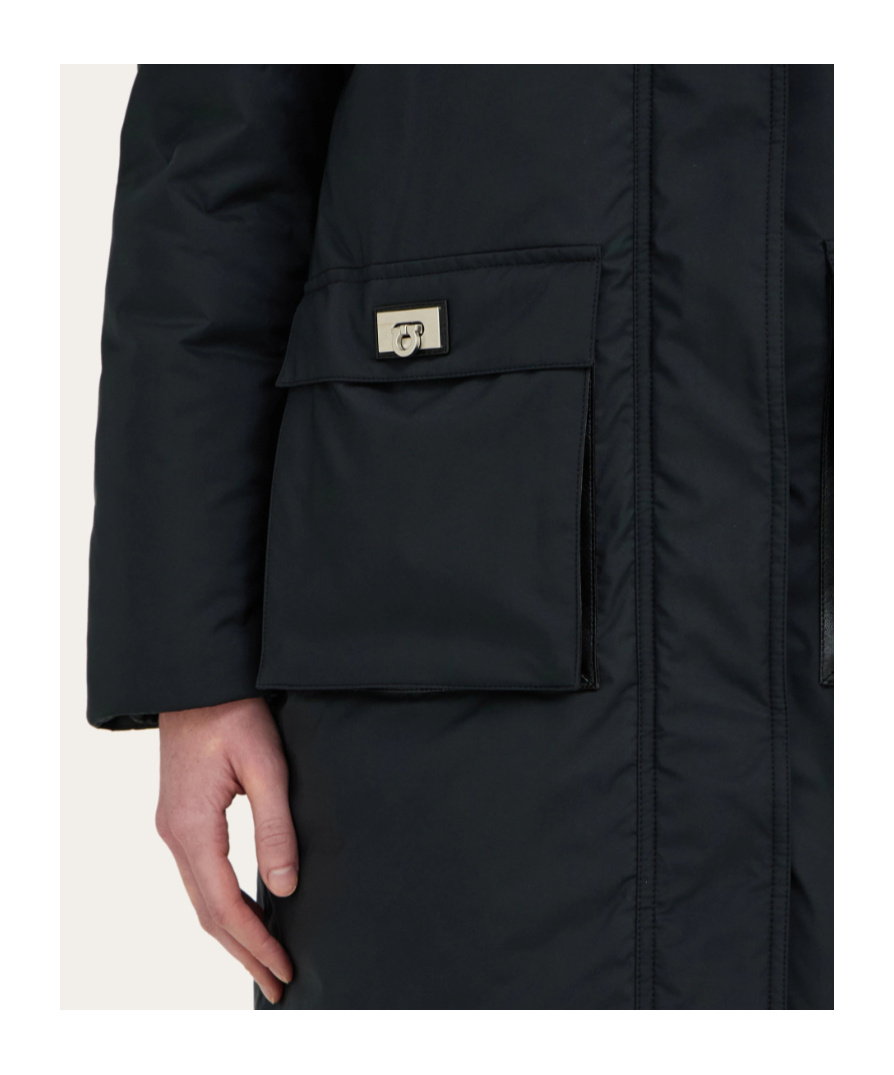 Ferragamo Padded Parka Jacket In Black