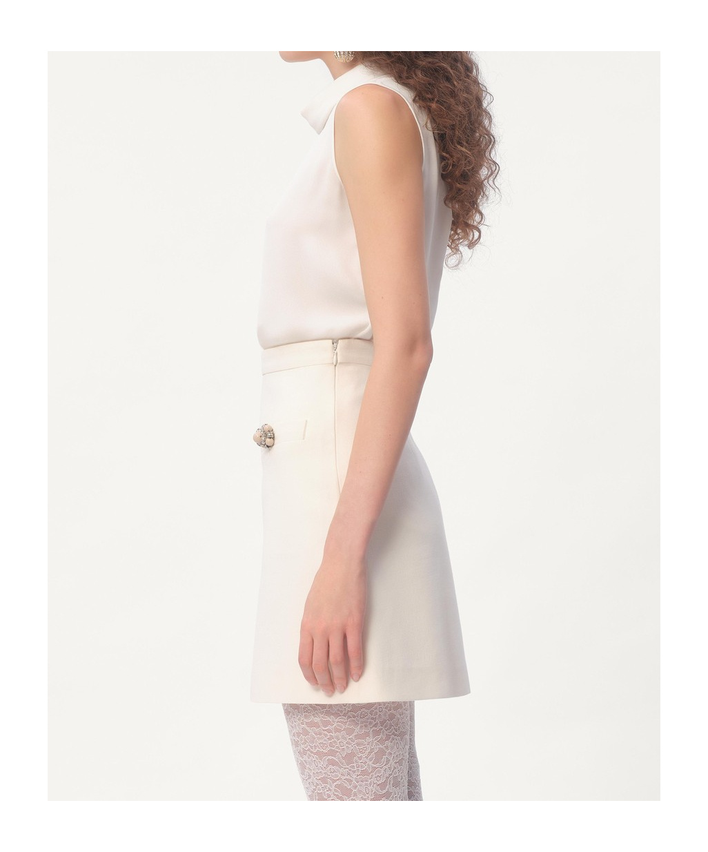 Valentino Sleeveless Silk Top Without In White