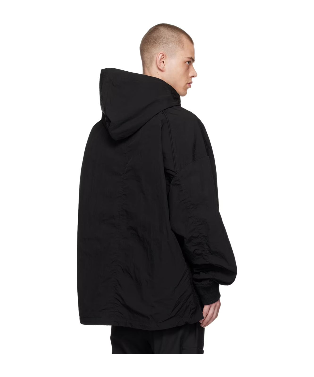 Juunj Black Puckering Track Jacket In Black