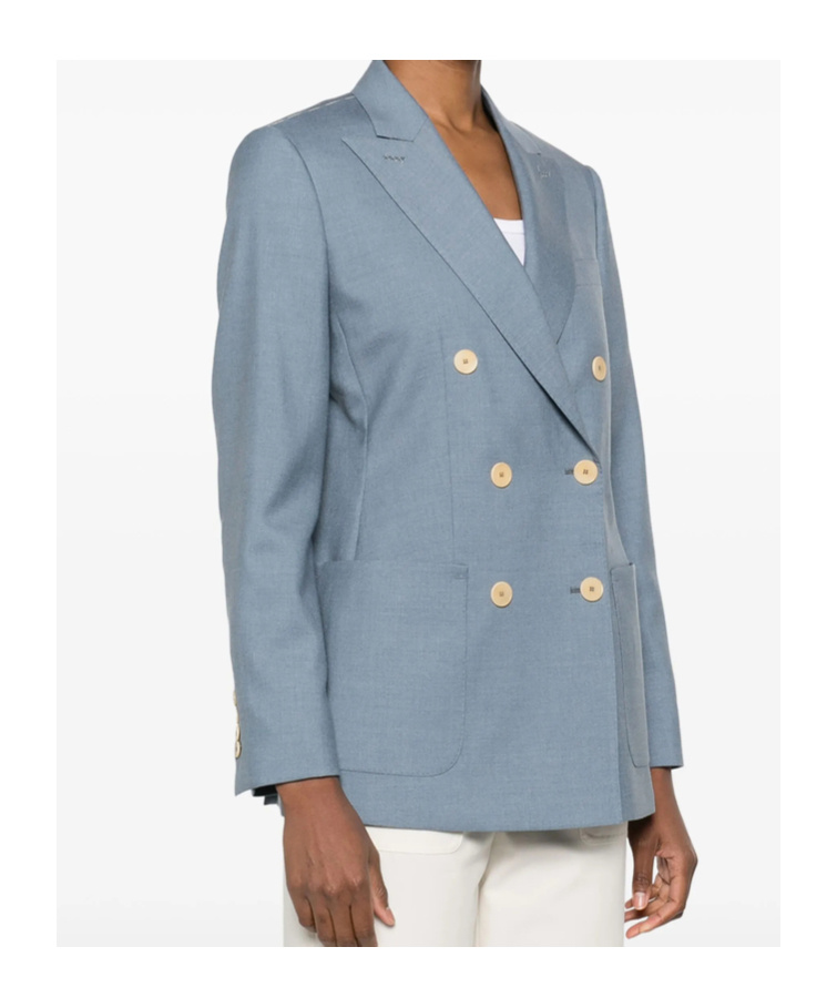 Max Mara Double Cashmere And Pea Coat In Blue