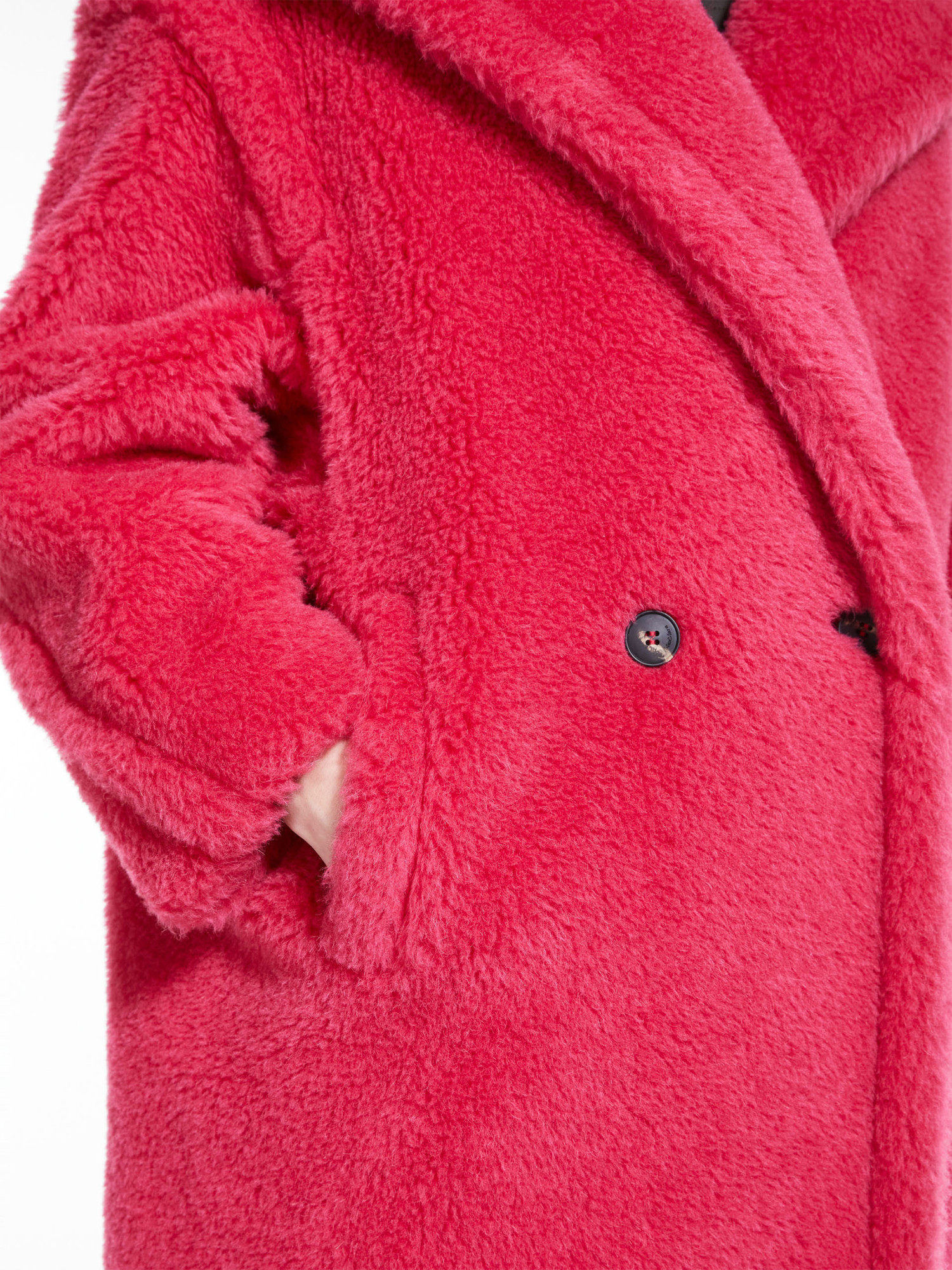 Max Mara Double-breasted Faux-shearling Coat In Red