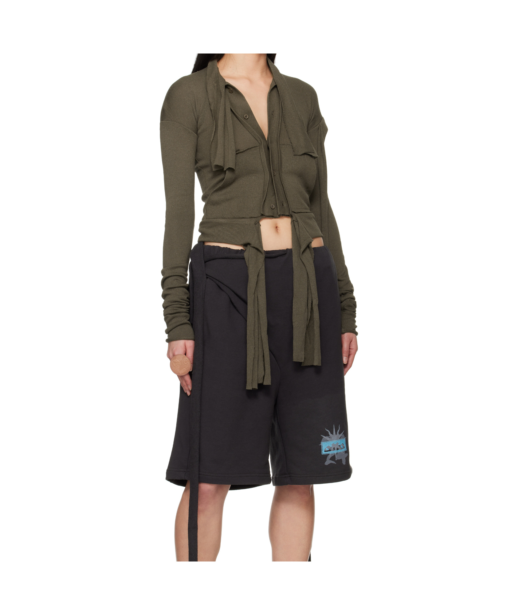 Ottolinger Deconstructed Cardigan In Brown