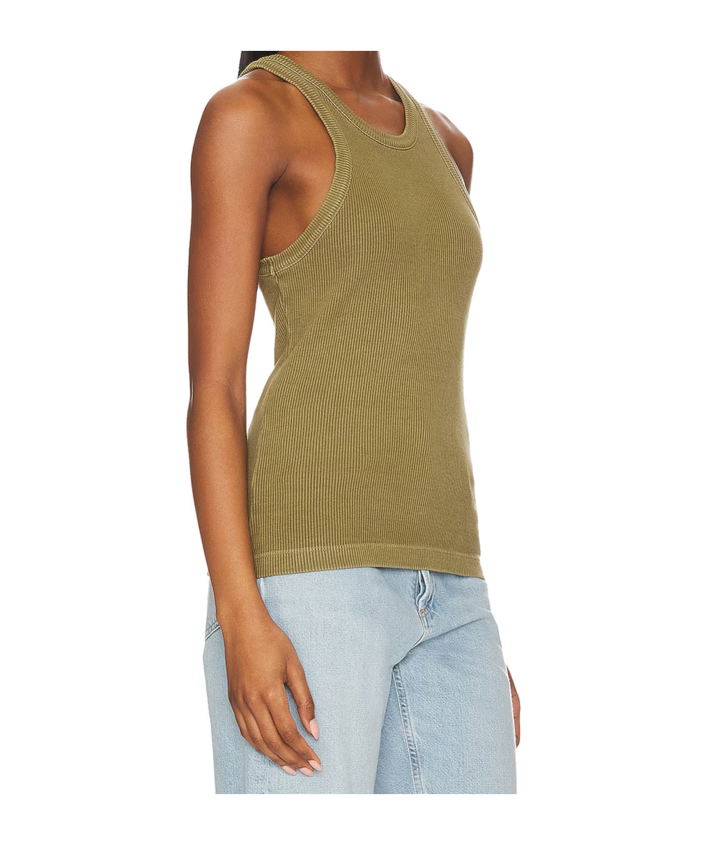 Agolde Ribbed Knit Vest In Multi