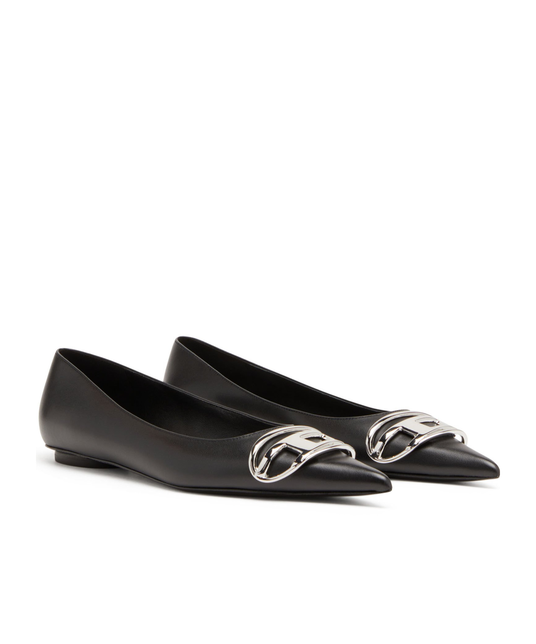 DIESEL D-VENUS LEATHER BALLERINA SHOES 