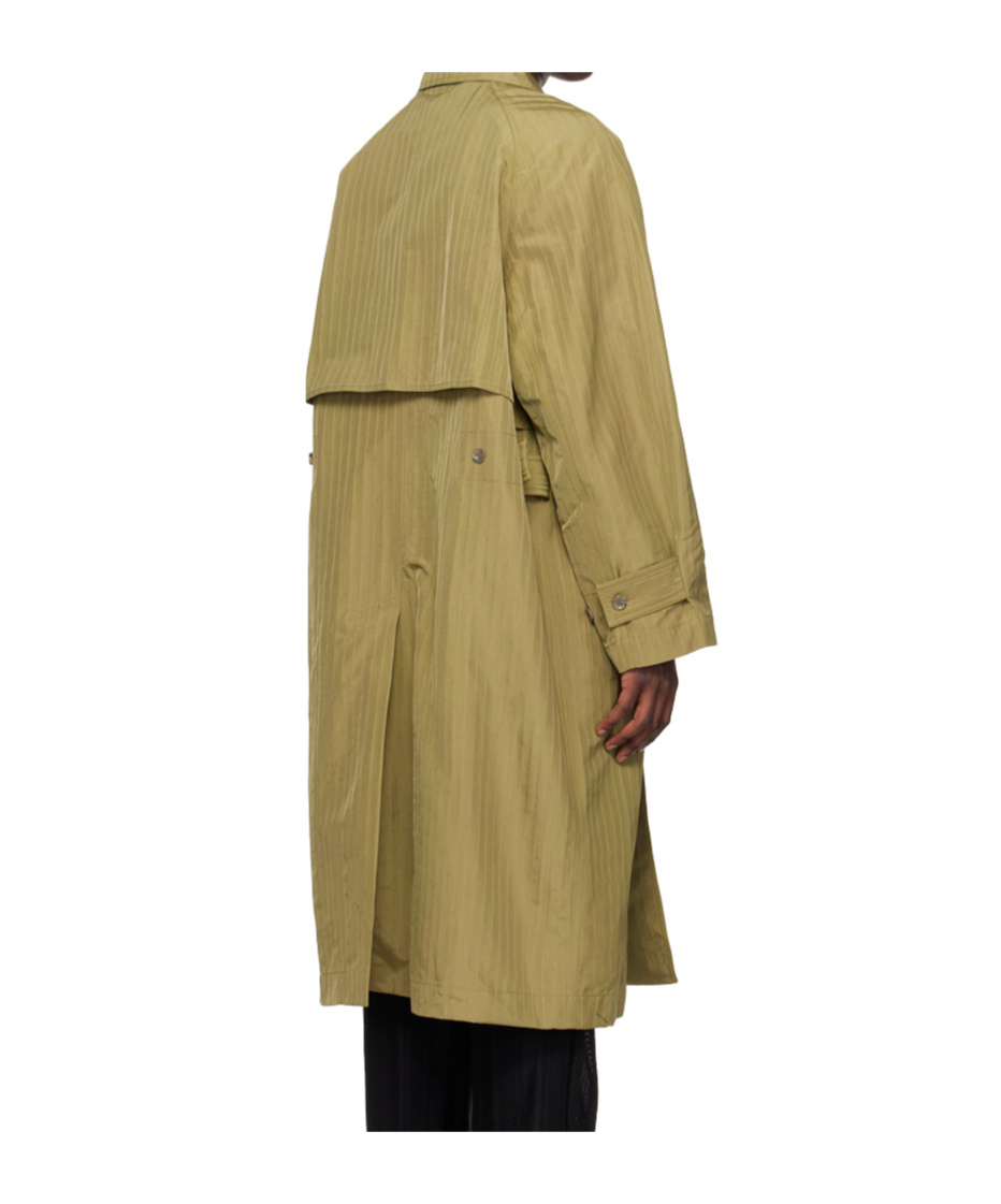 Song For The Mute Double-breasted Trench Coat In Green