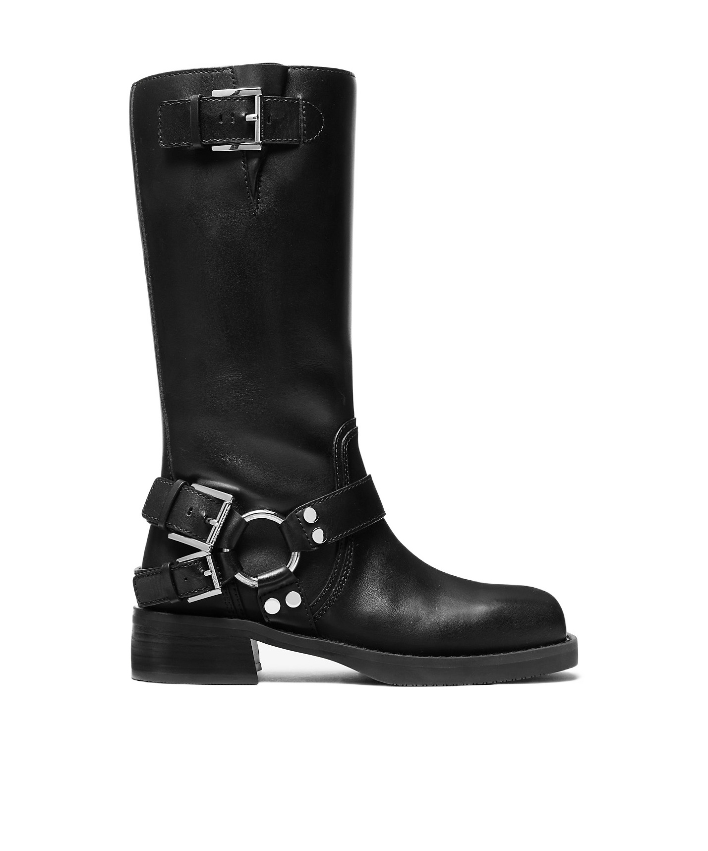 Michael Michael Kors 40f4cbfb7l Womens Buckle Leather Mid-calf Boots In Black