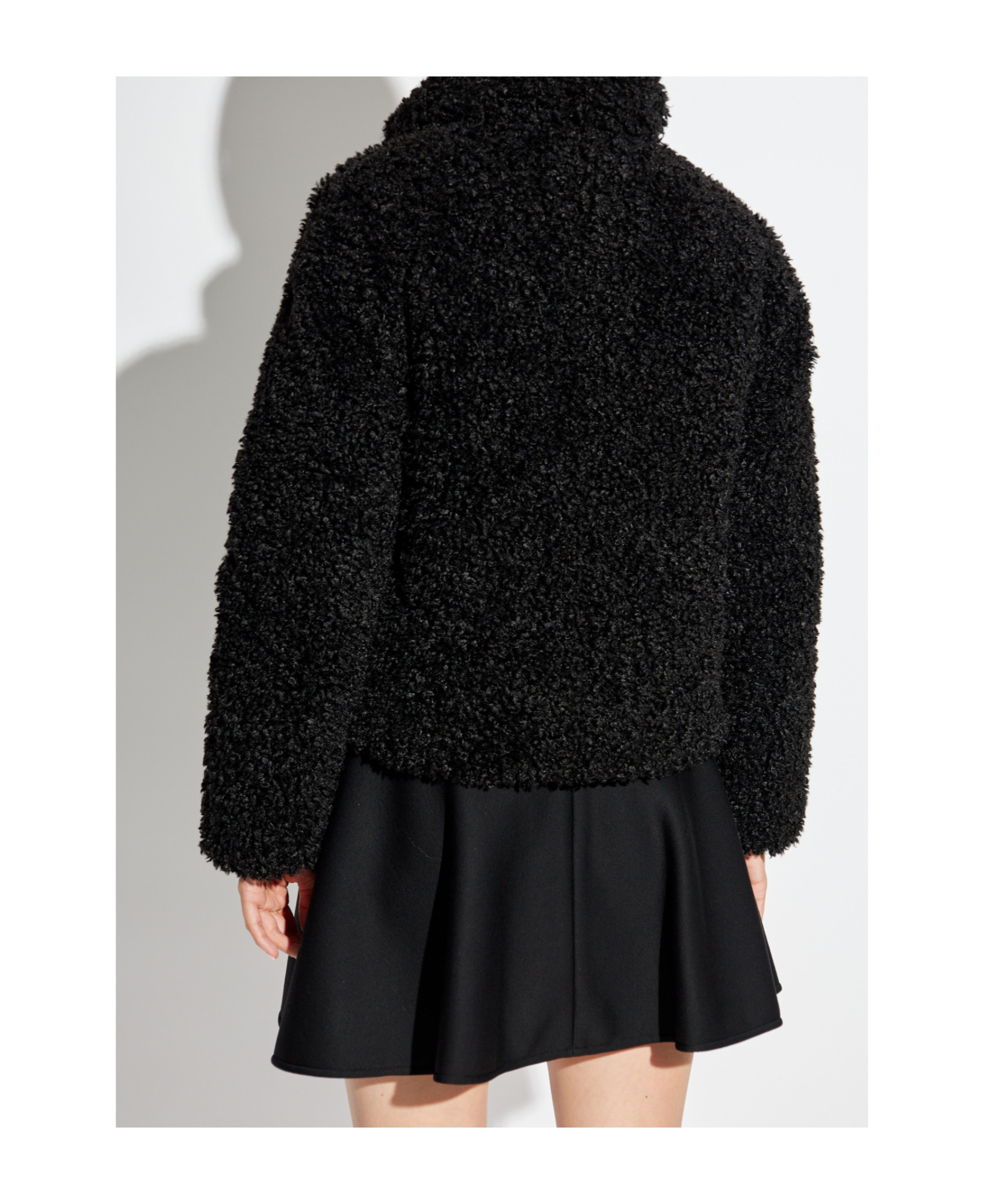 Shop Moncler Faux Shearling Jacket In Black